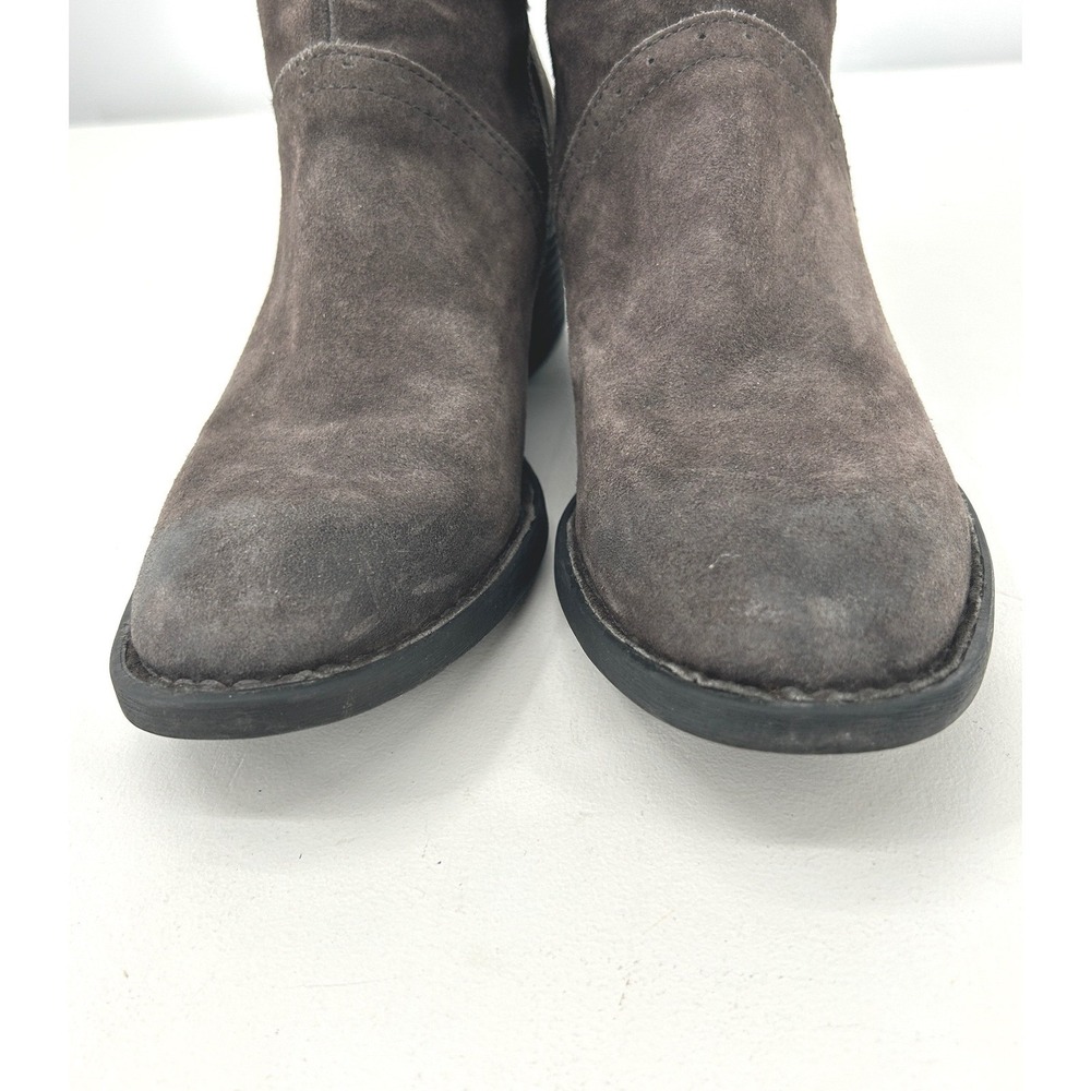 Born Women Grey Suede Tall Riding Boots Side Zip Buckle CQG16 Size 9.5 M - Picture 6 of 9